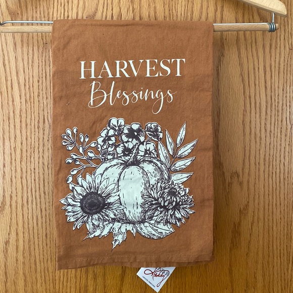 Harvest Blessings Brown Kitchen Towel - Picture 1 of 5